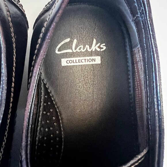 Clarks Men's Black Leather Dress Shoes - Picture 9 of 10